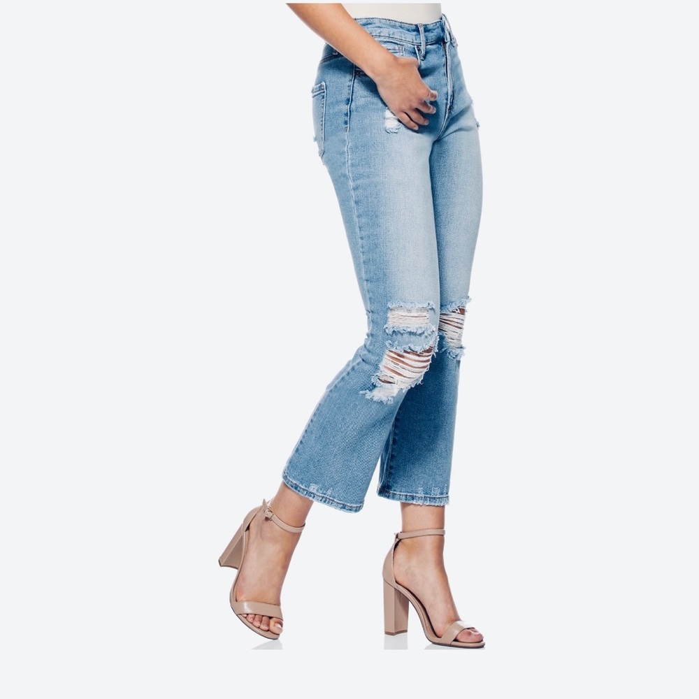 Sophia Vegara Mayra crop flare high waist women’s denim jeans sz 2.